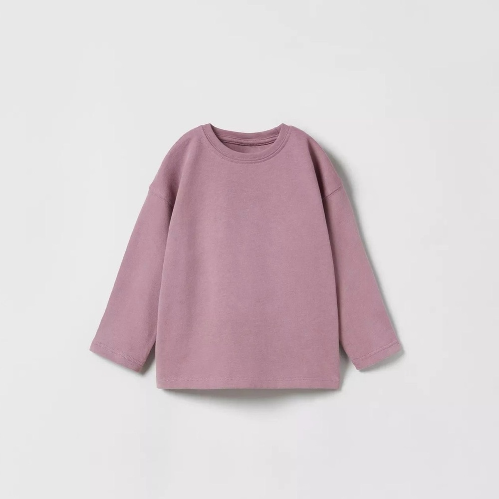 Zara long sleeve purple dusty color long sleeve cotton T-shirts 3 to 4 years